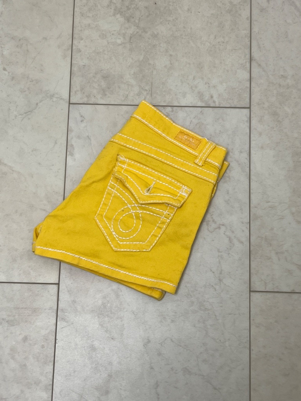 VTG Women's U-51 Authentic Denim Yellow Shorts 5/6